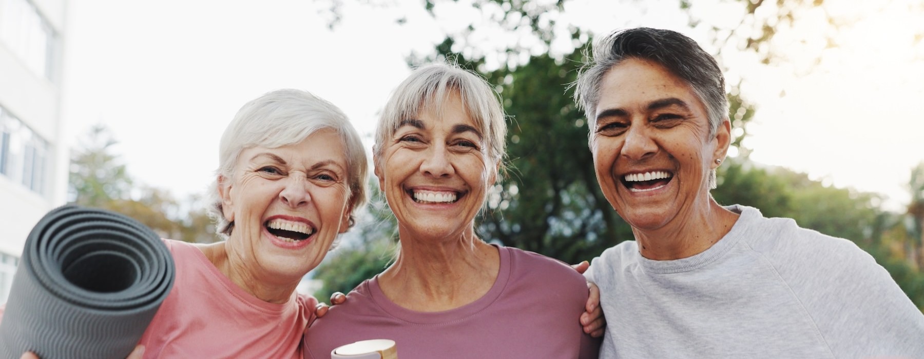 a group of people smiling